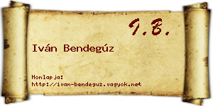 Iván Bendegúz névjegykártya